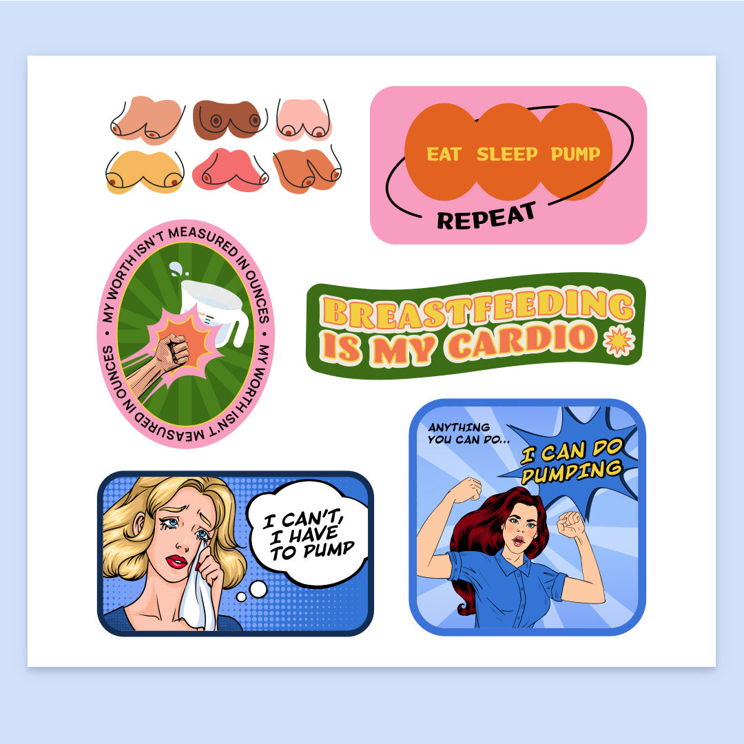 Breastfeeding and Pumping Moms Sticker Set